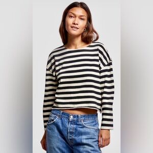 PERFECT WHITE TEE Women's Taylor Striped Long Sleeve Tee Women’s Size M